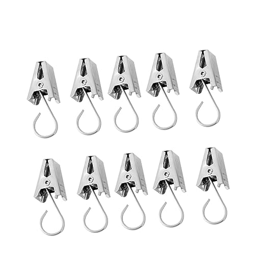 Yardenfun 30 Pcs Stainless Steel Curtain Clips with Hook Heavy Duty Drapery Rings for Easy Installation for Home Office School and Clinic Use