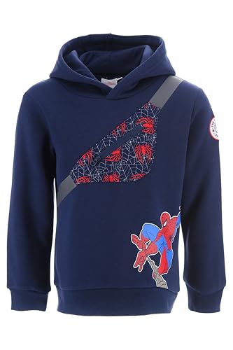 Sweatshirt Spiderman garçon bleu marine idéal pour l'école et les loisirs