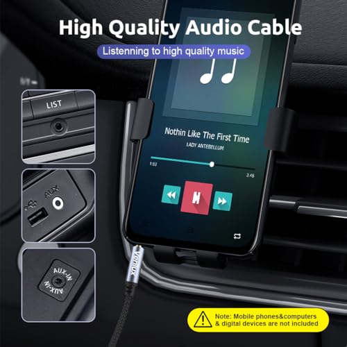 Image of Verilux Audio Aux Cable, 16.4Ft Jack Audio Extension Cable Male to Female Audio Jack Cable, Universal Stereo 3.5 mm to 3.5 mm Cable for Phones, Speakers, Headphones, Tablets, MP3 Players and Car