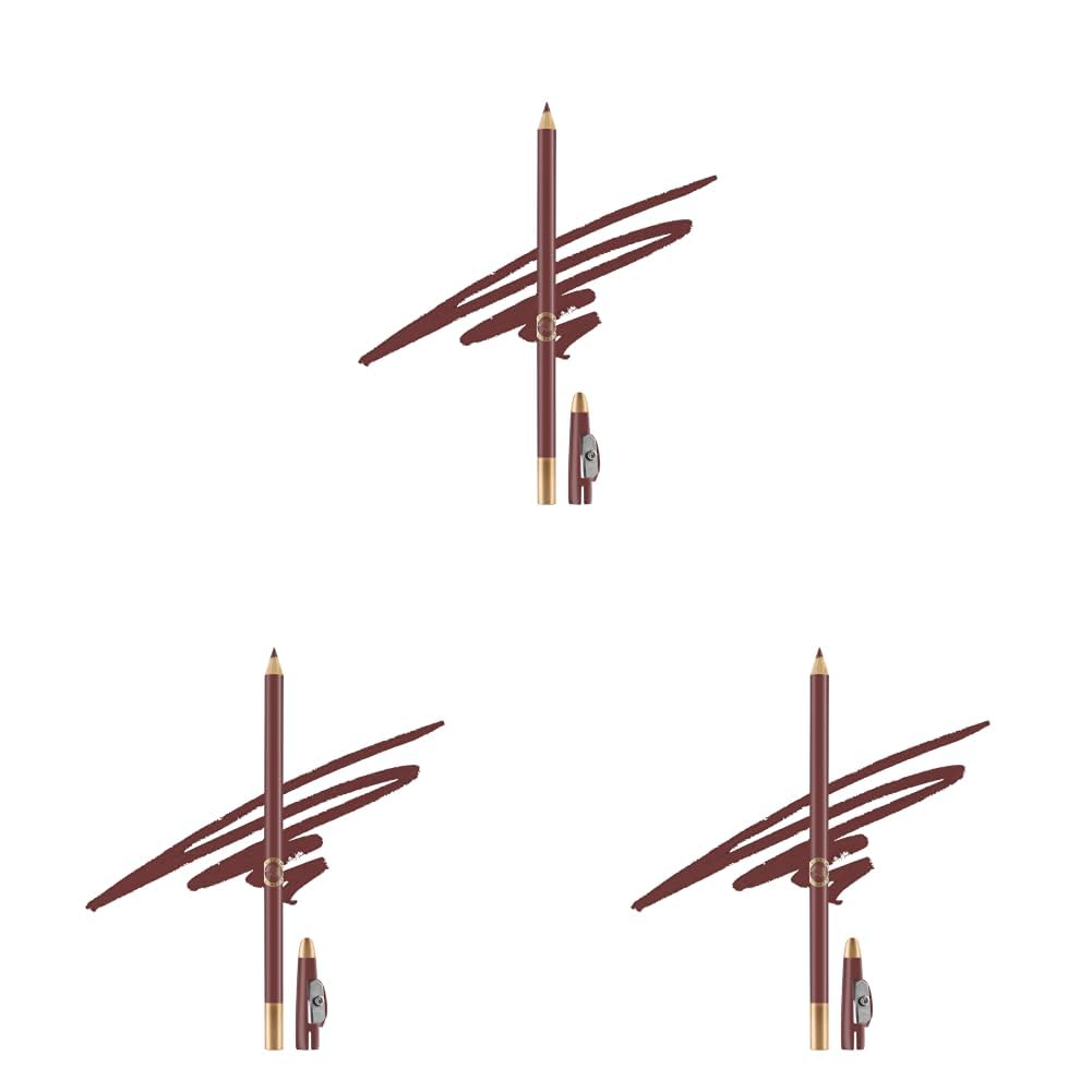 Colors Queen Matte Eyeliner & Lip Liner Enriched with Vitamin A & E | Smooth Application | Highly Pigmented | Long Lasting Lip Liner Pencil with Inbuilt Sharpener (02 - Chocolate Brown) (Pack of 3)-image-21