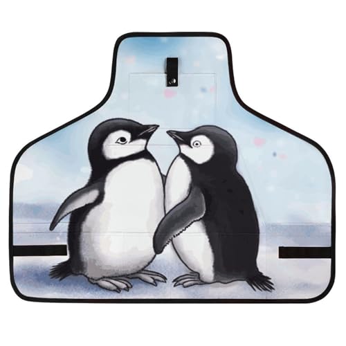 Delantal de trabajo I Love Penguins con 8 bolsillos ajustable miniatura 1