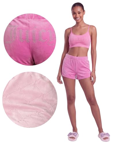 Image of Juicy Couture Women's 2-Pack Sleep and Lounge Velvet Fleece Dolphin Shorts