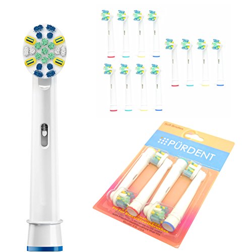 Purdent Electric Tooth Brush Heads Generic Replacement for Oral B Braun FLOSS ACTION Soft Bristles 12pcs