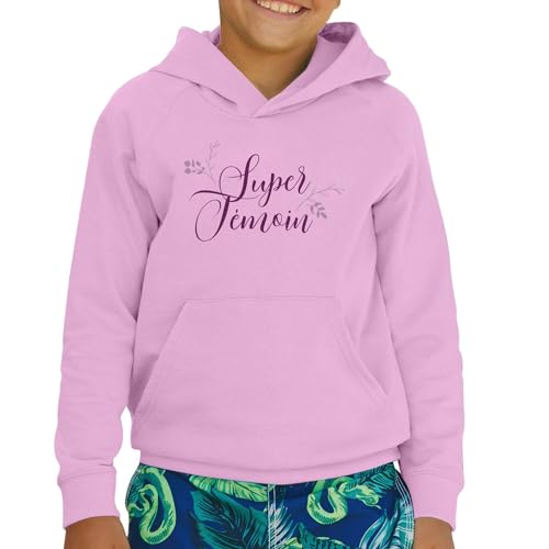 Sweat à capuche enfant Super Témoin calligraphie premium pour mariage - 2