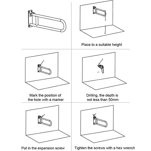 Botabay Handicap Grab Bars Rails 23.6 Inch Toilet Handrails Bathroom Safety Bar Hand Support Rail Handicapped Handrail Accessories For Seniors Elderly Disabled Mounted Bath Grips #TOP6