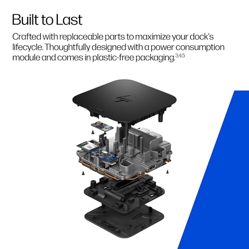 HP USB-C 100W G6 Dock + One Extra USB-C Cable Included, Future-Proof Design with Ambient LED Lighting, On-Screen Notifications, Extra USB-C Ports, HDMI 2.1, 120Hz - image 7