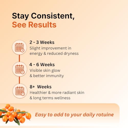 Image of Seabuckthorn Gummies for Immunity & Glowing Skin | Rich in Vitamin C, Omega 3,6,7,9 & Antioxidants | Boosts Immunity, Brightens Skin | Pack of 60 Gummies - Combo of 2
