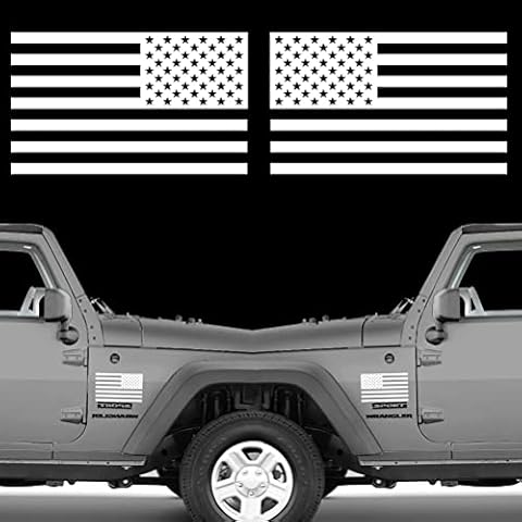 CREATRILL Matte White American Flag Sticker Cover