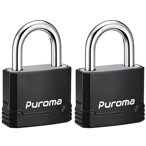 Puroma 2 Keyed Padlock 3 Keys Heavy Duty 1-2/3" Outdoor Gates Fences Sheds
