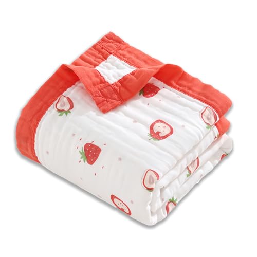 Image of Muslin Quilt Baby Blankets 43 * 43in, Neutral Toddler Cooton Swaddle Blanket, Soft Receiving Blankets for Unisex Baby Girl Boy,Cobijas para Bebe, Newborn Nuilt Crib