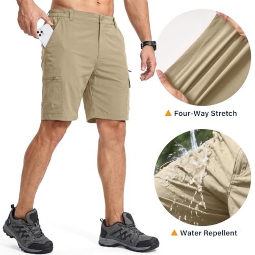 Image of Jessie Kidden Mens Cargo Shorts Expandable Waist Quick Dry Hiking Shorts