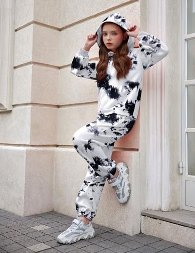 Image of Arshinet Girls 2 Piece Outfits Oversized Sweatshirt and Sweatpant Sweatsuit | Pullover Hoodie Crewneck Baggy Jogger Pants with Pockets Fall Winter Tracksuits Clothes