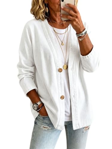 Gilet en jean pour femme veste classique boutonnée en denim léger