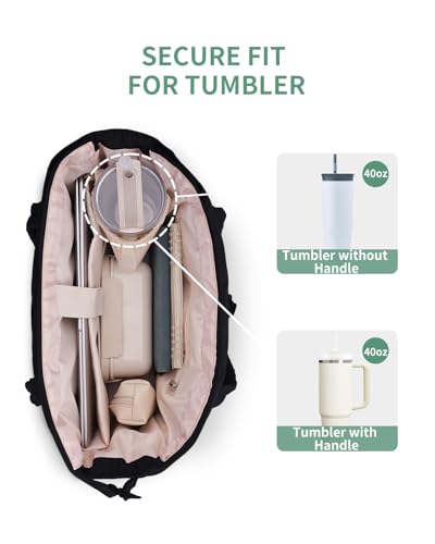 Wandering Nature Work Tote Bag with Cup Holder, Nurse Bag 2 Set, 15.6" Laptop Compartment & Trolley Sleeve for Women, Travel - Image 3