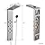 MENATT Shower Panel Tower System with LED Rainfall Shower Head, 4-in-1 LED Lights Stainless Steel Shower Panel with Body Massage Jets, Handheld Shower and Tub Spout, Brushed Finish
