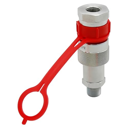 Image of Taper Face Coupling 3 /8' NPT with 2 Dust Caps C-604 10,000 PSI High Pressure High Flow Connect and Disconnect Hydraulic Quick Connect Couplings