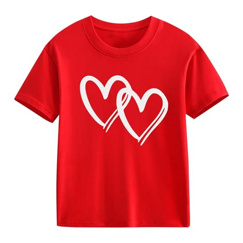 Boxy T Shirts for Girls Spring Summer and Autumn Children's Boys and Girls 2D Personalized Boxy T (Red, 10-11Years)2