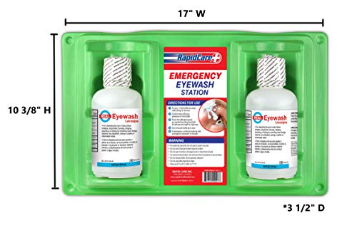 image for Rapid Care First Aid 8000 Eye Wash Station, FDA Compliant, Wall Mounta