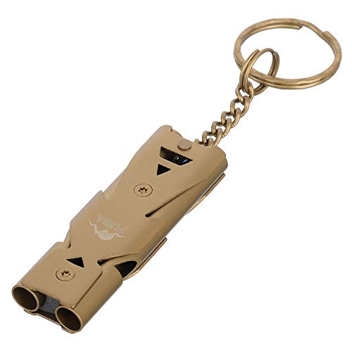 Apito, Andoer 2 PCS Camping Survival Whistle com Talabarte de aço inoxidável Apito de emergência Tub