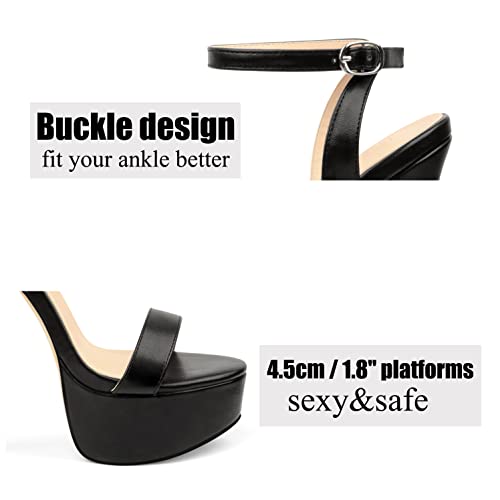 MERUMOTE Women's Platform Heels Sky High Heel Sandals Party Bridal Evening Shoes2
