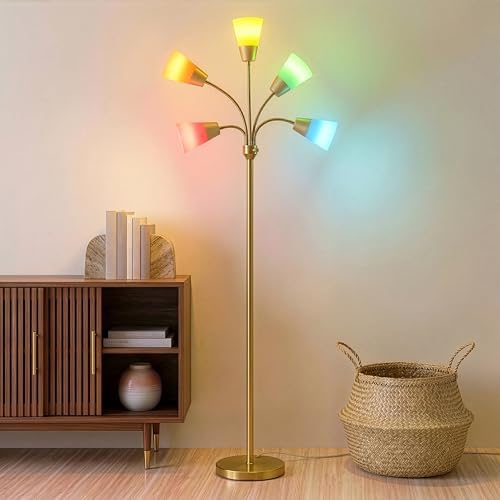 Brightech Medusa Modern LED Floor Lamp – Multi Head Floor Lamp fo...