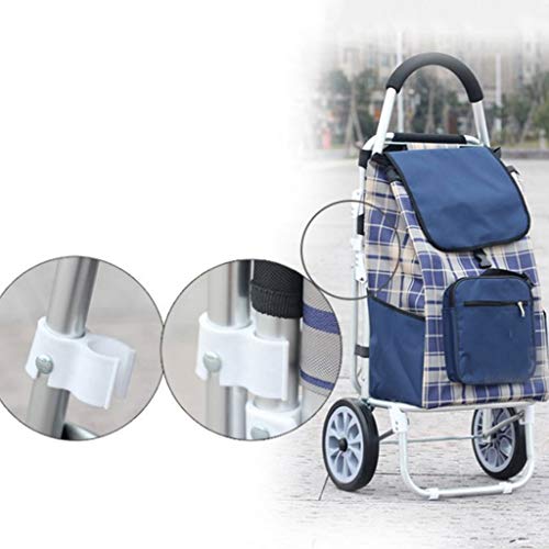 gbgymjm Einkaufstrolley Oxford-Stoff-Einkaufswagen Großer Lagerradhocker Klappbarer Aluminiumlegierungs-Trolley-Auto… – Bild 7