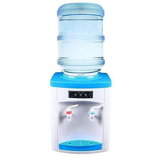 Top Loading Countertop Water Cooler Dispenser, The Desktop Water Dispenser with Cold and Hot Control, Fast Heating (90?) & Cooling (8-15?) for Home, Office and More (Blue and White)