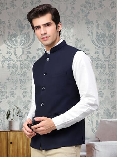 Image of ROCKSY Bandi Modi Koti, Nehru Jacket for Men, Cotton Waistcoat for All Occasion: Diwali, Wedding, Ethnic, Office Party, Formal & casual Look