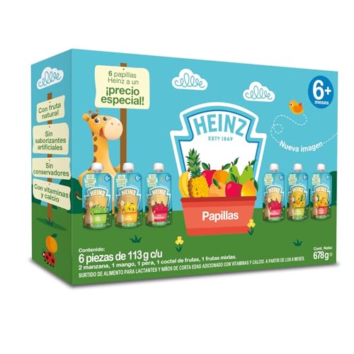 Accesorios De Alimentación, Kitchen Heinz Papilla para Bebé - Pack 6 piezas Squeezy de 113g c/u