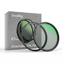 SMALLRIG 67mm Magnetischer Zirkularpolarisator Filter + 67mm Filter Ring mit Gewinde, 28-lagiges Optisches HD-Glas mit Multi-Nano-Beschichtung, Wasserdichter und Kratzfester CPL-Filter - 4582