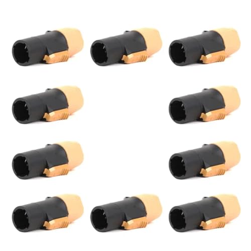Muuookka 10 Conectores Macho de 3 Pines con Bloqueo Verdadero NAC3FX-W NAC3MX-W, Material PA66, de Impermeabilidad IP65, Color Amarillo.