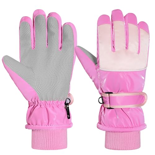 MoKo Kinder Winter Skihandschuhe Rosa Rot M