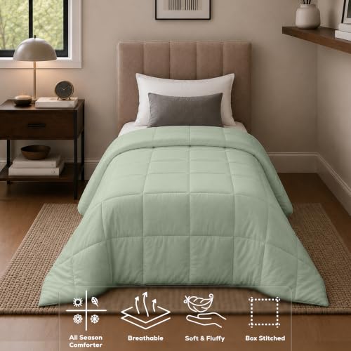 Image of Utopia Bedding Duvet Insert, Twin Comforter 64 x 88 Inches, Sage Green