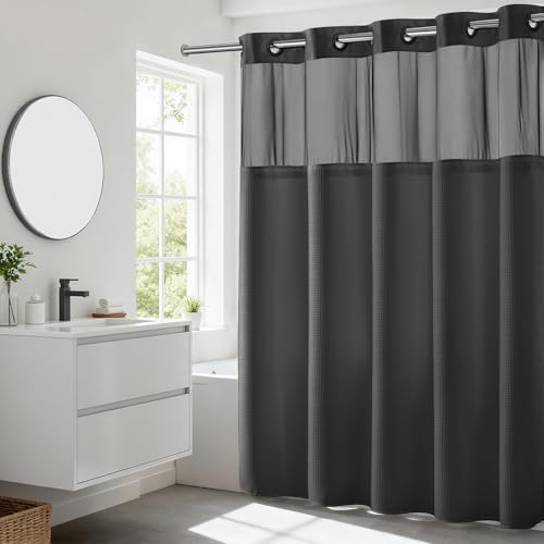 River Dream shower curtain with snap-in liner, 71x74