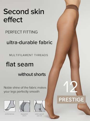 Image of Conte Classic Sheer to Waist Silky Pantyhose Prestige 12 Den