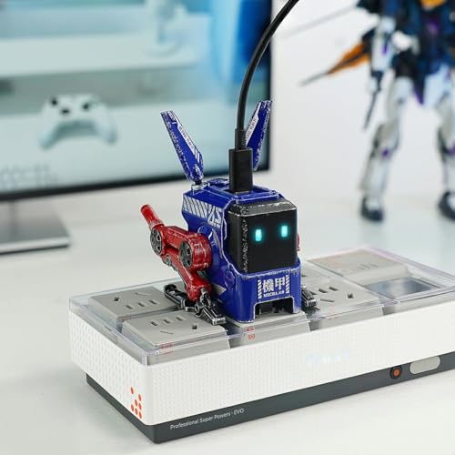 Caricabatterie rapido GaN Alpha da 65W, caricabatterie rapido a 3 porte con presa multipla da viaggio, caricabatterie universale per UK/EU/USA, per iPhone, MacBook, iPad (Blu) - Gadget - Immagine 1