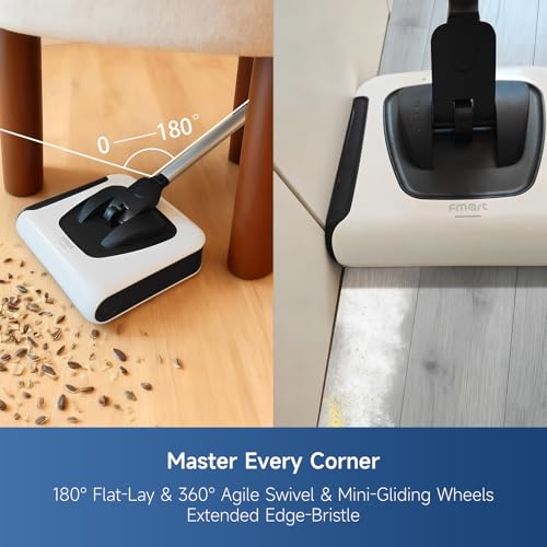 FMART FM-009 Cordless Electric Floor Sweeper — Lightweight One-Hand Operation with Flexible Handle, Quiet Design, Powerful High-Speed Edge Brush, for Hard Floors, Corners & Low-Pile Carpets by FMART - Image 6