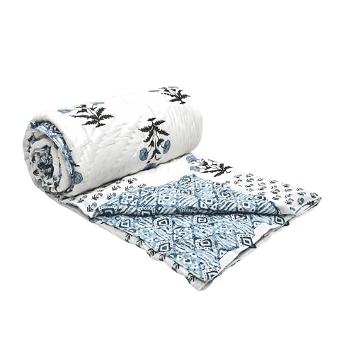 Image of BLOCKS OF INDIA Hand Block Printed Cotton King Size Quilt /Rajai | Design 48