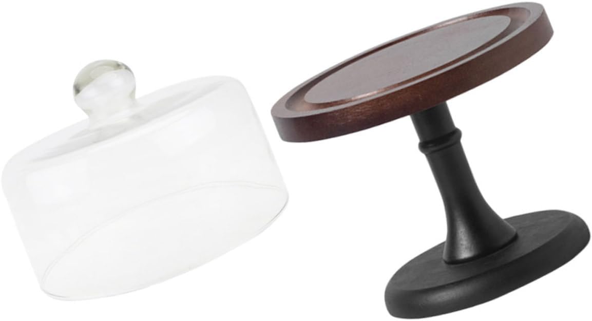 Cupcake Stand Set Cake Plate Glass Cover Wedding Party Dessert Display Stand