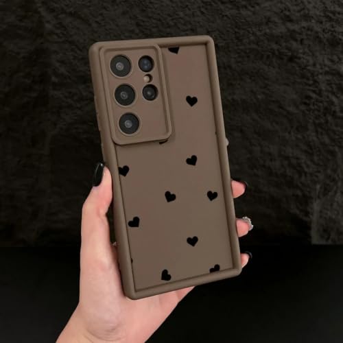 Coque silicone Samsung S22 antichoc motif cœur marron XAX souple