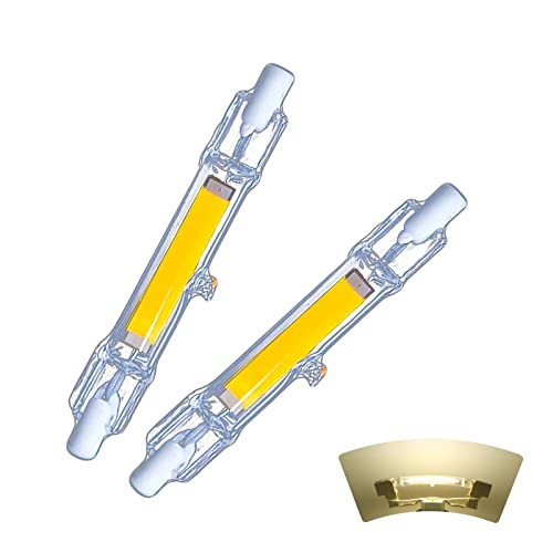 Ampoules 10W R7S LED 78mm Dimmable, Blanc naturel 4500k, Remplacement R7S Halogène 50w Lampe, Ampoules COB Double Ended 1000LM, Éclairage à Faisceau 360 °, AC 220-240V, Paquet de 2 Cover