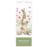 Calendar 2026 - Wall Calendar 2026, 12 Month to View Wall Calendar 2026 with Different Lovely Animal Illusions, Jan. 2026 - Dec.2026, Sturdy Hanging Hook, 14.7 * 42 CM