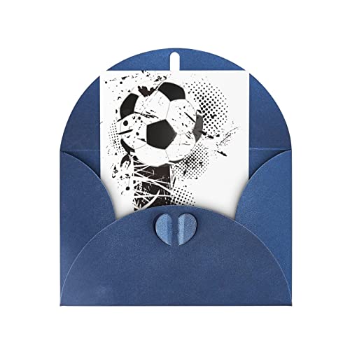 サッカー ボール 誕生日カード メッセージカード おしゃれ グリーティングカード クリスマスカード 感謝状 封筒付き グリーティングライフ ニバーサリー 母プレゼント 卒業手作りの 人気 贈り物 Blue fc60