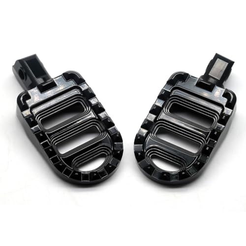 Image of MZS Motorcycle Foot Pegs, Front Rear Footpegs MX Serrated Wide Driver Passenger Pedal Rest CNC Black Compatible with Scout 2015-2025 / Scout Bobber 2018-2025 / Scout Bobber Sixty 2015-2025