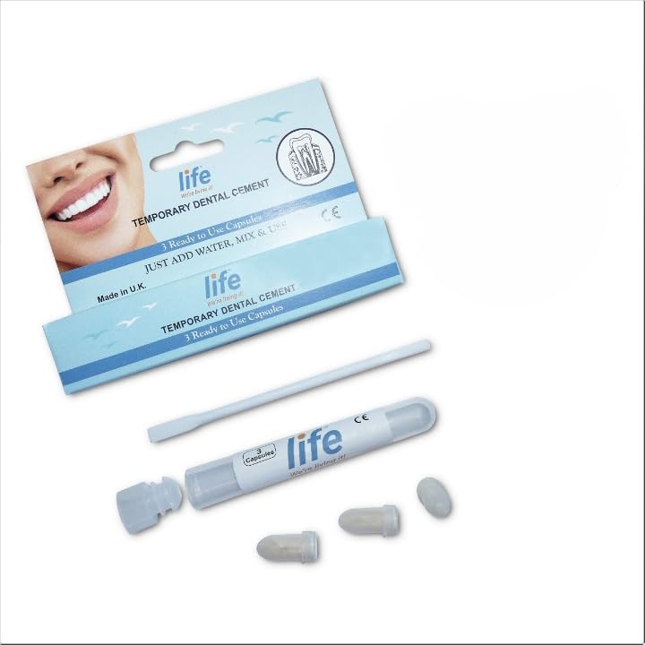 LIFE Healthcare Temporary Dental Repair Kit Emergency Fix for Dislodged Crowns Loose Bridges & Fillings Easy Temporary Tooth Repair Solution - 1 Pack