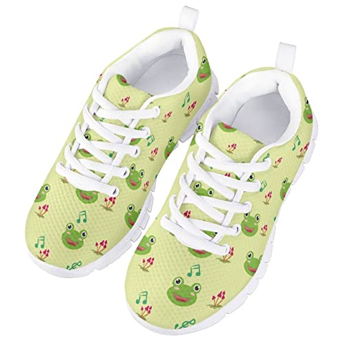 GIFTPUZZ Children Running Sport Shoes Lace-up Breathable Sneakers Air-mesh Athletic Trainers
