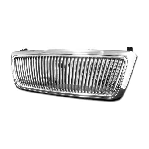 R&L Racing Chrome Vertical VIP Sport Front Grill Hood Bumper Grille Cover Compatible with 2004-2008 Ford F150 Cover