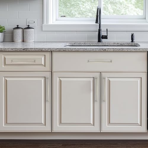 Image of Ravinte 5 Pack 7-1 /2 Inch Brushed Nickel Kitchen Cabinet Handles Solid Zinc Alloy Cabinet Pulls Cupboard Hardware Drawer Handles