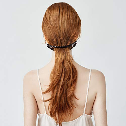 6 Pieces Banana Hair Clip Clincher Combs Grip Fishtail Fish Shape Hair Clip Ponytail Banana Clip Accessory For Girls Women Thick Long Hair (Black, White, Brown) #TOP5