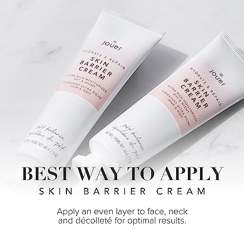 Jouer Skin Barrier Cream, 2 Oz. – Ultra Rich Moisturizer Day & Night, Hydrates & Repairs The Skin, Ph Balanced Barrier Repair Cream, Paraben Free, Gluten & Cruelty Free, Vegan Friendly #TOP3